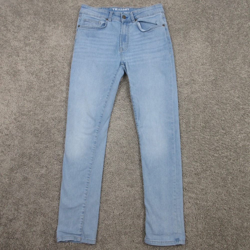 Twillory Jeans Mens 30x30 Blue Trim Fit‎ Performance Stretch Faded Denim Pants